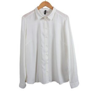 H&M Divided White Button Down Blouse